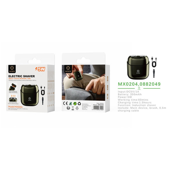 Mini afeitadora electrica 5W 330mAh IPX6 Tipo-C con pistola de carga - MX0204