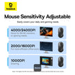 Baseus F02 Ergonomic Dual-Mode Wireless Mouse | Bluetooth 5.2 and 2.4Ghz Connectivity, Silent Buttons, 5 DPI Modes - Black