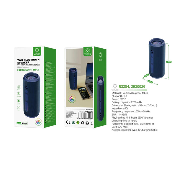 Altavoz Bluetooth v5.3 JL7016C 2200 mAh 8W 2 Azul Escuro - R3254 AZ