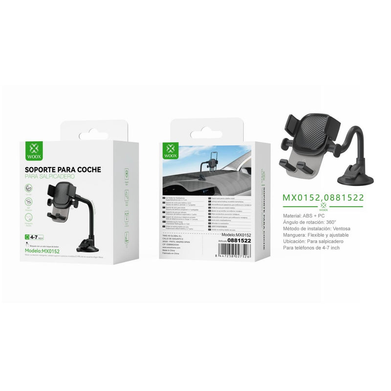 Soporte para telefono de coche para salpicadero y parabrisas (ABS de 4-7