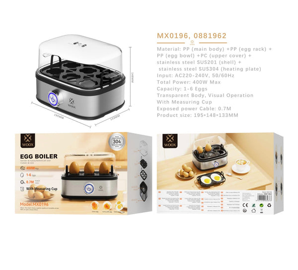 Hervidor de huevos 400W 200*150*140mm con controlador mecanico - negro - MX0196